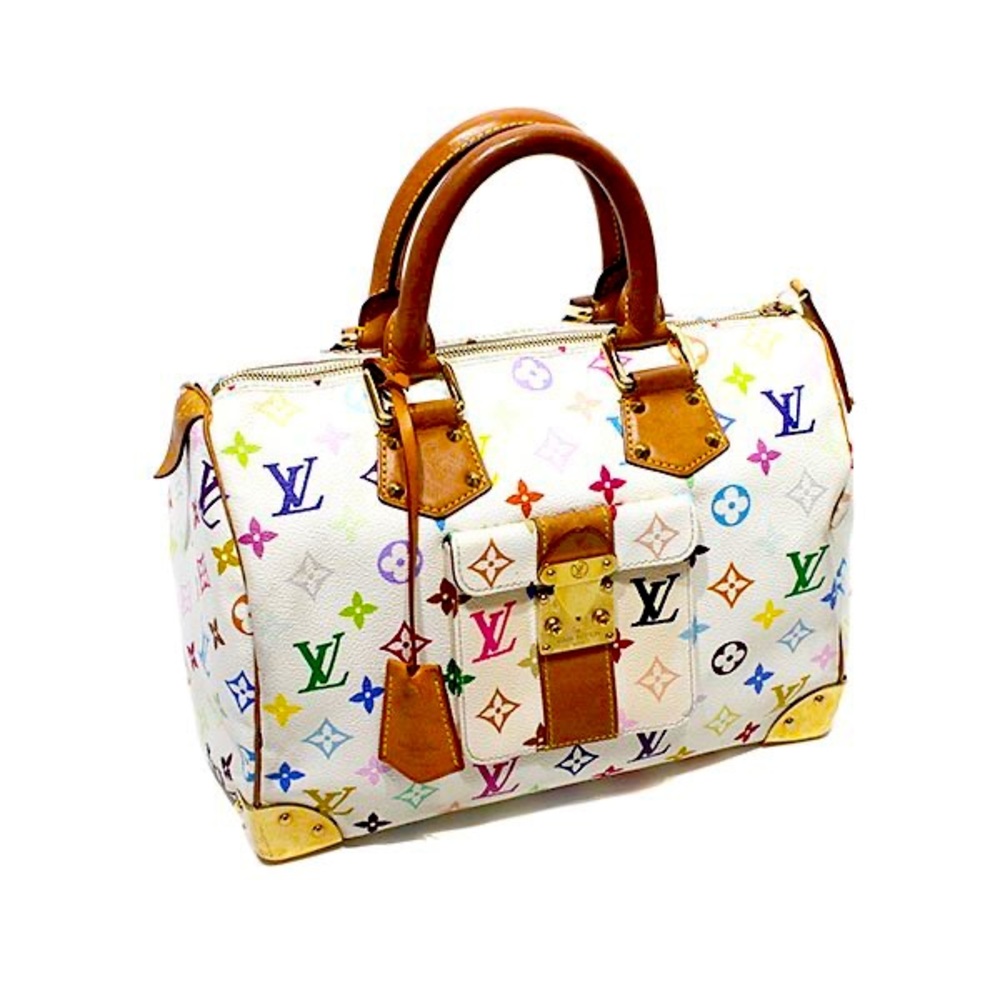 Louis Vuitton x Takashi Murakami White Multicolor Speedy 30